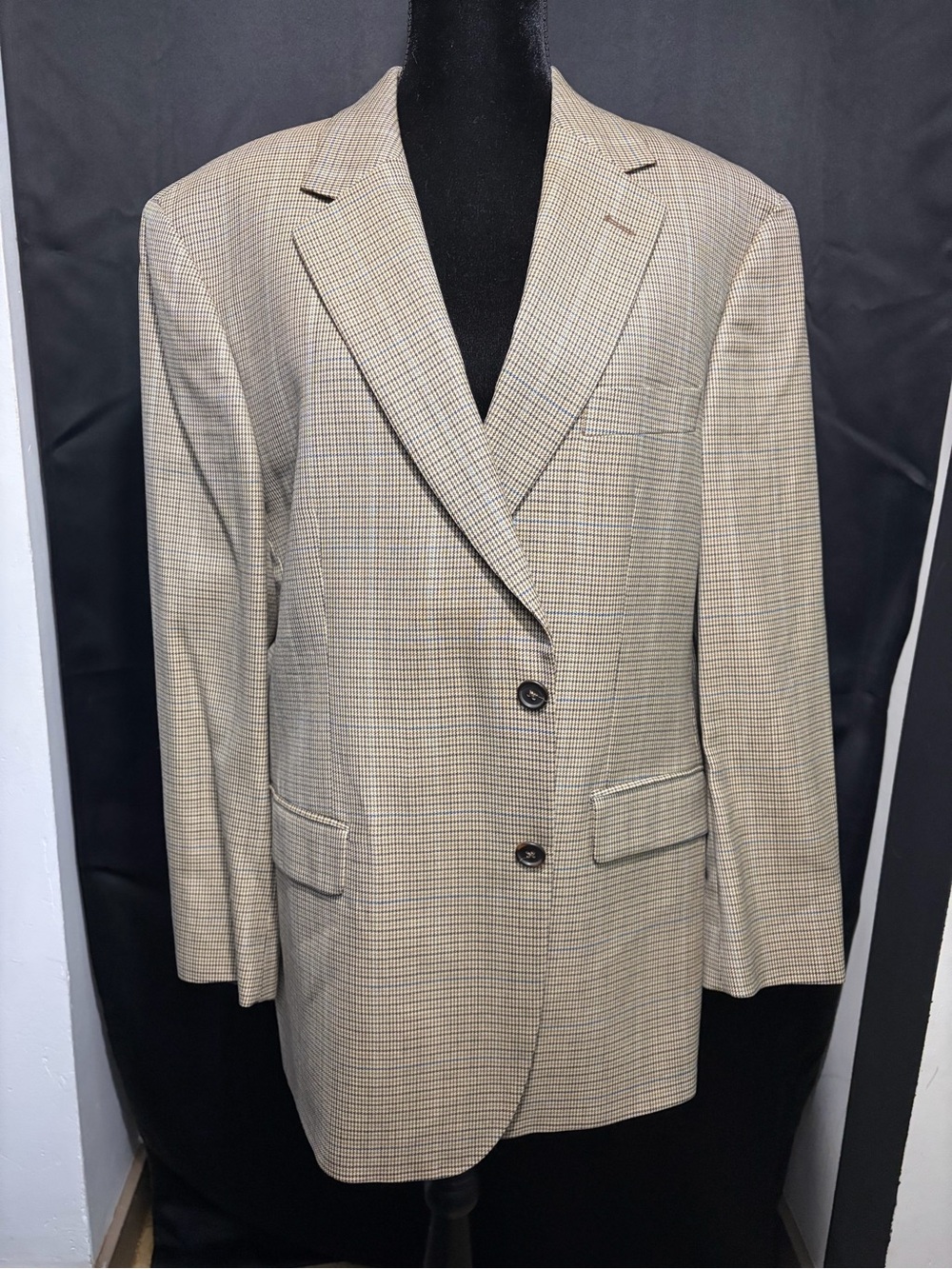 Vintage Brooks Brothers Tan Glen Plaid Blazer